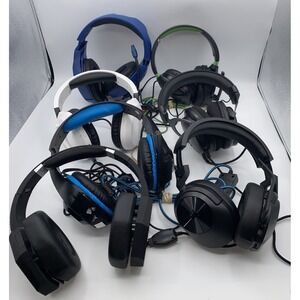 Lot of 7 Assorted Wireless Gaming Headset Headphones - Untested